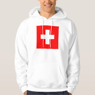 Sudadera encapuchada con bandera de Suiza