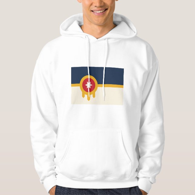 Sudadera encapuchada con bandera de Tulsa, Oklahom (Anverso)