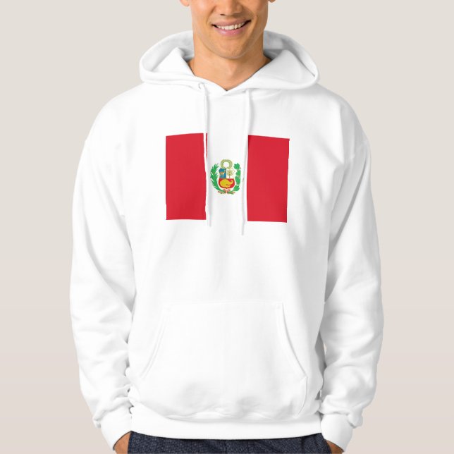Sudadera encapuchada con bandera del Perú (Anverso)