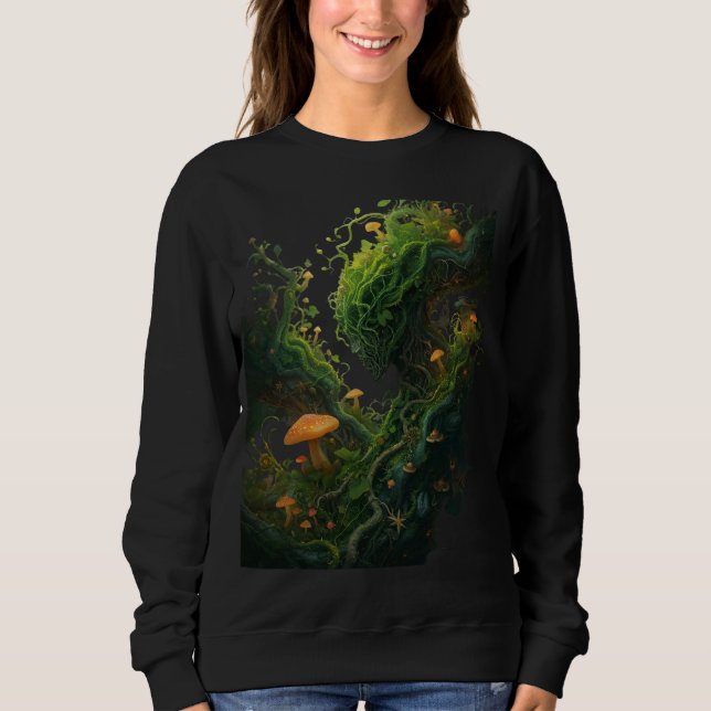 Sudadera Enchanted Fantasy Mushroom Forest Glowing Fungi (Anverso)