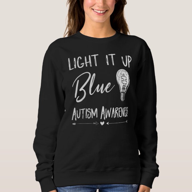 Sudadera Enciende El Autismo Azul Que Uso Azul Para El Auti (Anverso)