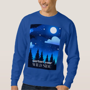 Sudadera Enciende Tu Lado Salvaje - Luna. Estrellas y pinos