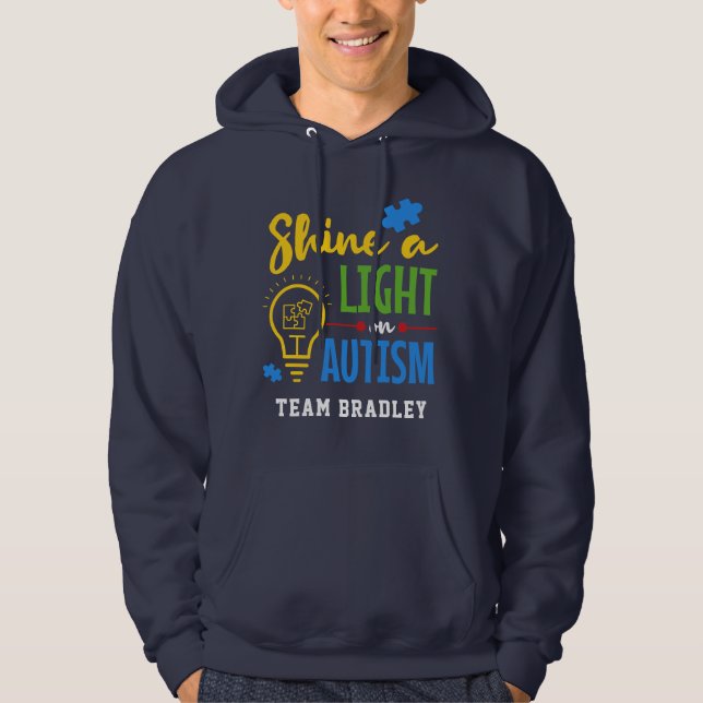 Sudadera Enciende un equipo personalizado de autismo (Anverso)