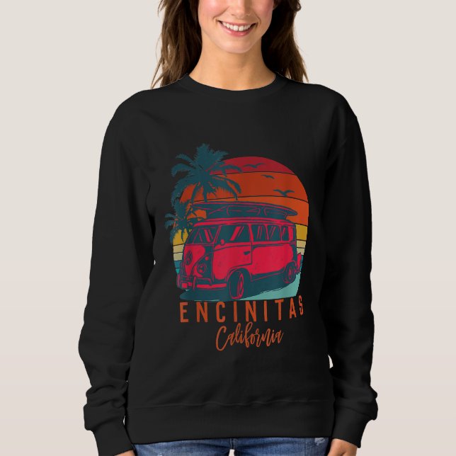 Sudadera Encinitas California Estilo retro vintage Surf (Anverso)