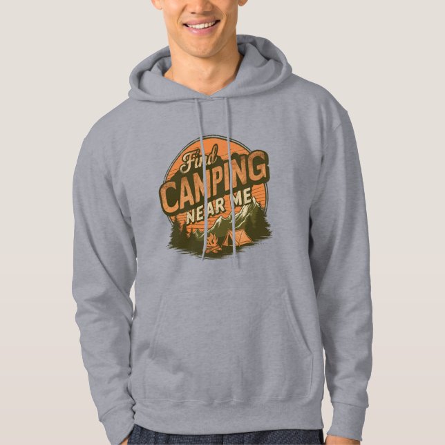 Sudadera Encuentra Camping Cerca De Mí - Acogedor Hoodie /  (Anverso)