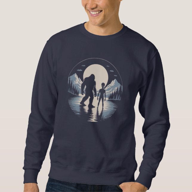 Sudadera Encuentro de criptozoología OVNI Pie Grande Alien (Anverso)