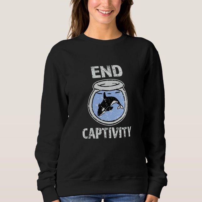 Sudadera End Captivity Shirt Free the Orca Whales apparel (Anverso)