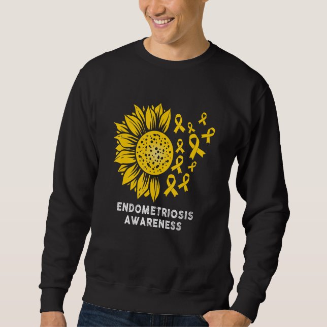 Sudadera Endometriosis Awareness sunflower with Yellow Ribb (Anverso)