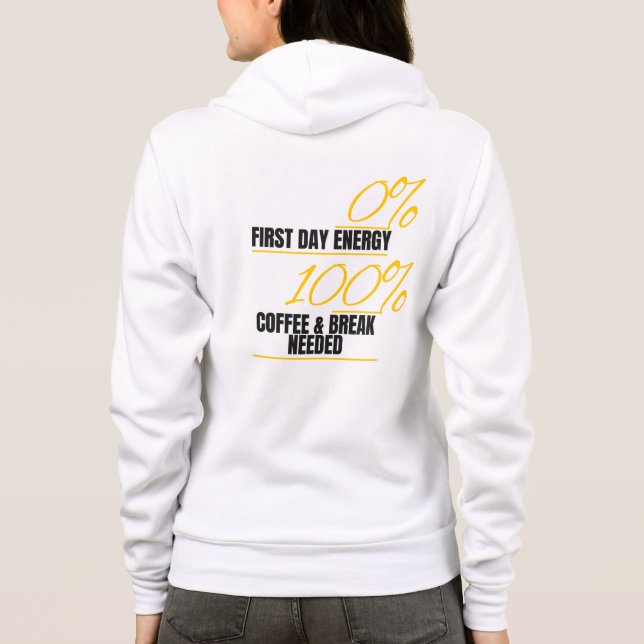 Sudadera "Energía 0% - Café 100% Hoodie" (Reverso)