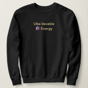 Sudadera Energía Increíble de Ube Chiste Filipino: Negro