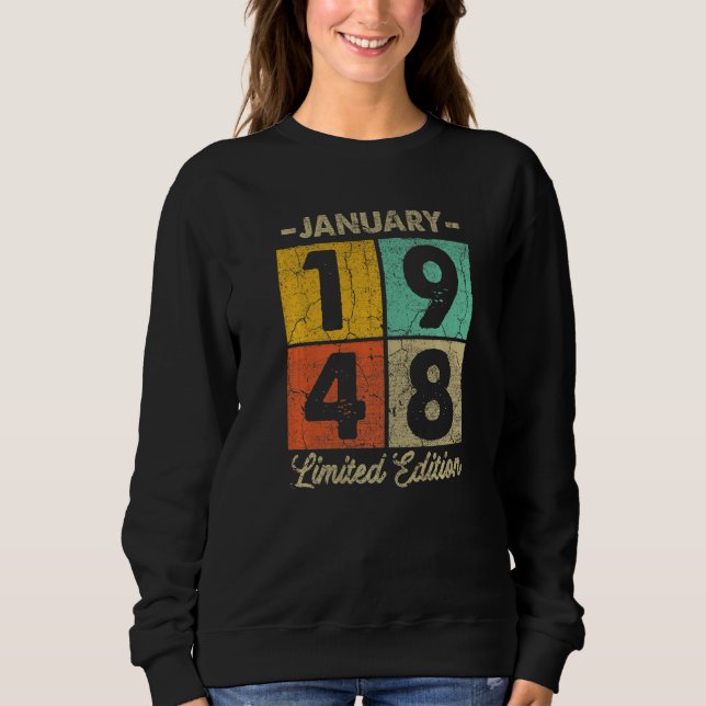 Sudadera Enero de 1948, de 75 años, 75º cumpleaños, 1 (Anverso)