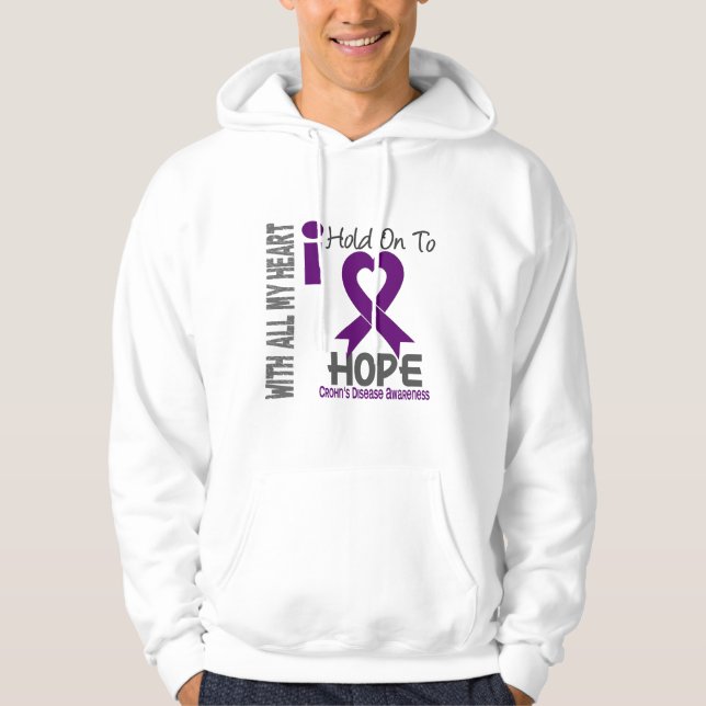 Sudadera Enfermedad de Crohns que me aferro para esperar (Anverso)