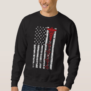 Sudadera Enfermera Americana 4 De Julio Patriótico Doctor M