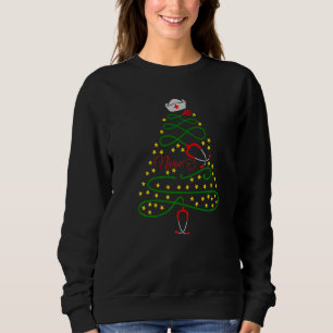 Sudadera Enfermera Árbol de Navidad Rn Lpn Scrub Gorra Stet