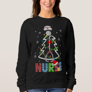 Sudadera Enfermera Árbol de Navidad Stethoscope Rn Lpn Scru