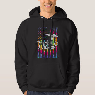 Sudadera Enfermera Bandera Americana US Patriótica Tie Dye