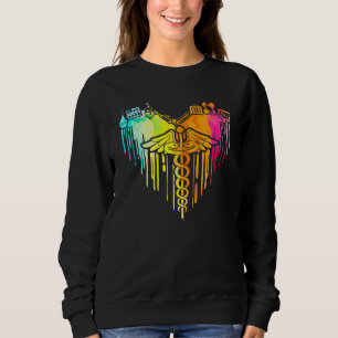 Sudadera Enfermera Corazón Colorida Er Rn Enfermera Médica
