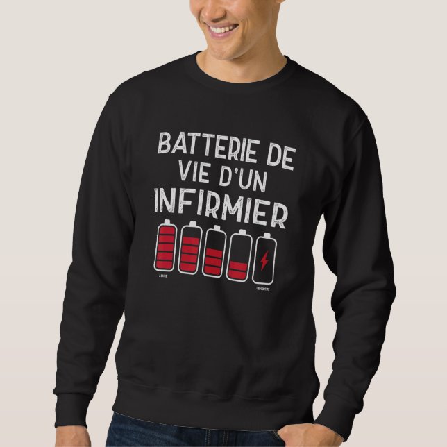 Sudadera Enfermera de batería de vida  Enfermera (Anverso)