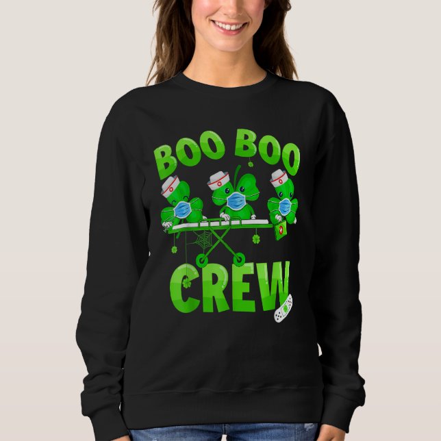Sudadera Enfermera de Boo Boo de St Patrick S Day Shamrock  (Anverso)