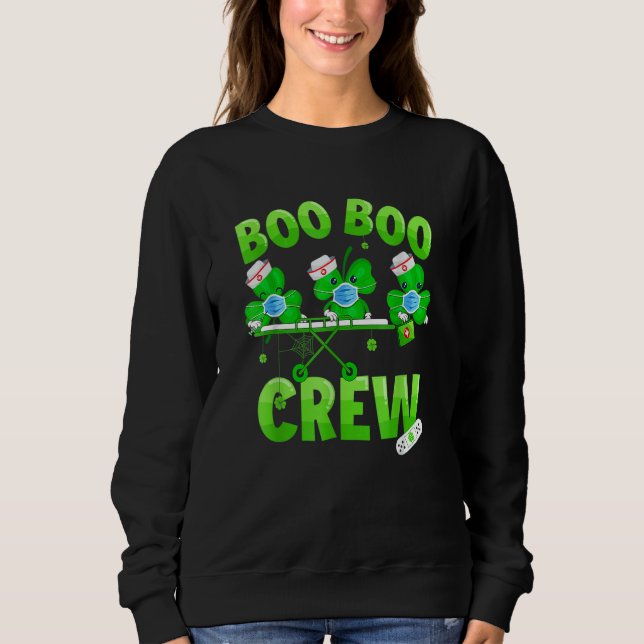 Sudadera Enfermera de Boo Boo de St Patrick S Day Shamrock  (Anverso)