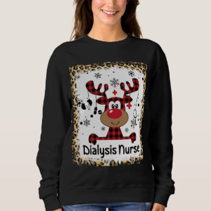 Sudadera Enfermera de diálisis con sangre Navidades de reno