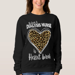 Sudadera Enfermera de diálisis Cute Leopard Plaid, enfermer