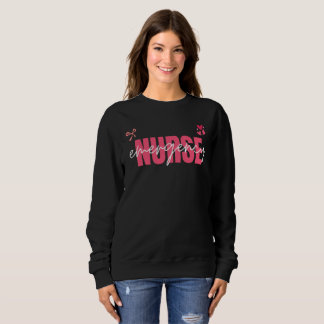 Sudadera Enfermera de Emergencia Adorable Lazo Rosado Coque