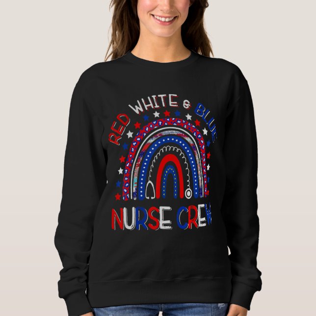 Sudadera Enfermera de enfermería azul azul rojo arcoiris 4 (Anverso)
