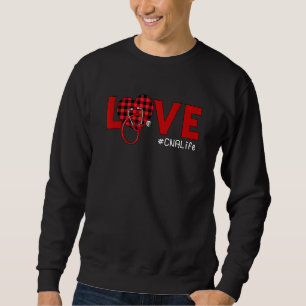 Sudadera Enfermera De Enfermería De Corazón De Amor Rojo En