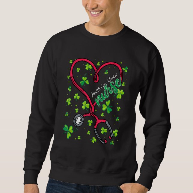 Sudadera Enfermera de enfermería de St Patricks Day Love St (Anverso)