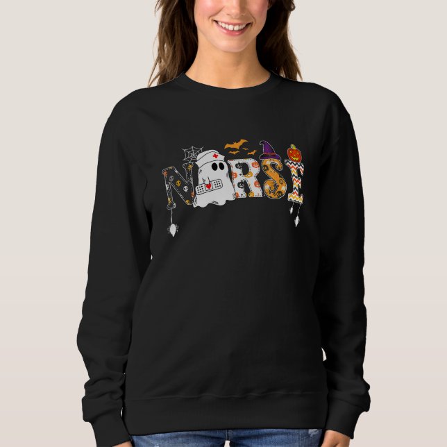 Sudadera Enfermera de Halloween Cuidando Trabajadora de Sal (Anverso)