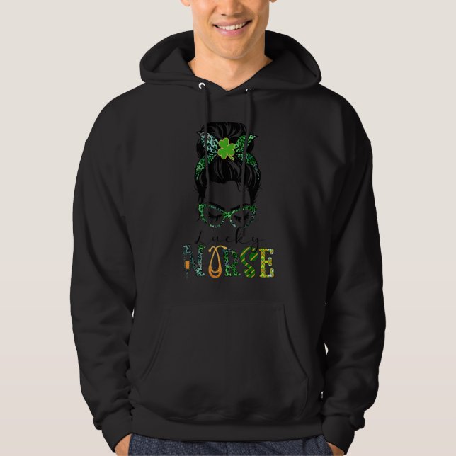 Sudadera Enfermera de Lucky St Patrick S Day Enfermera Sham (Anverso)