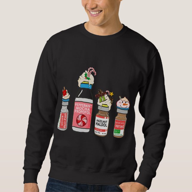 Sudadera Enfermera de Navidades de Peppermint Mocha Propofo (Anverso)