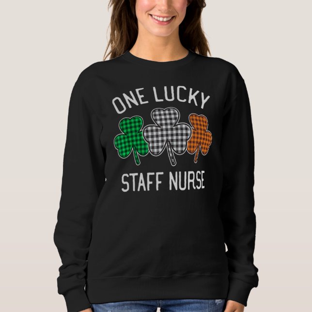 Sudadera Enfermera De Ota Afortunada Día De St Patrick Pl (Anverso)