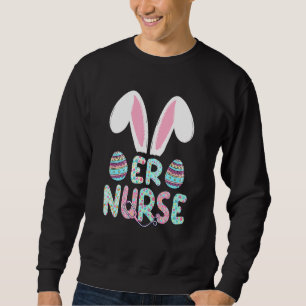 Sudadera Enfermera de Pascua de Pascua RN Bunny Ears Feliz 