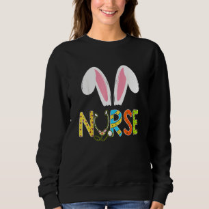 Sudadera Enfermera de Pascua Er Bunny Ears Feliz enfermera 