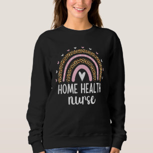 Sudadera Enfermera de salud en casa Leopard Rainbow Home He