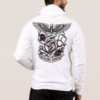 Sudadera Enfermera de tatuaje con cráneo y manos sanadoras 