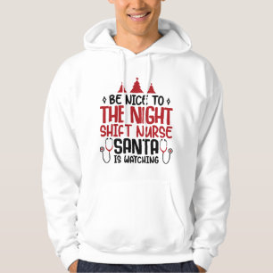 Sudadera Enfermera de turno nocturno que Santa está observa