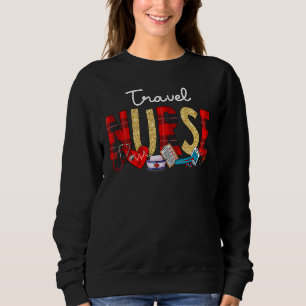 Sudadera Enfermera de viaje Purpurina Plaid Love Heart Stet