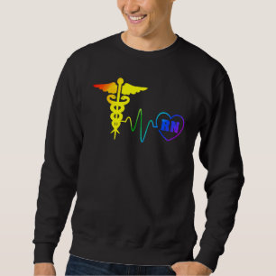 Sudadera Enfermera del Orgullo Lgbt Rn Heartbeat Gay Lesbia