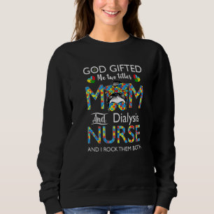 Sudadera Enfermera dializada Messy Bun Autism Love Heart St