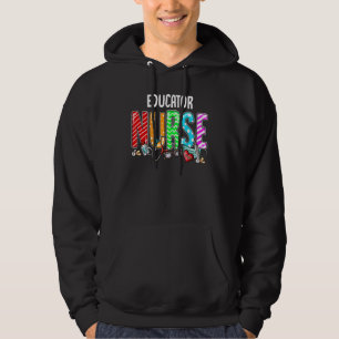 Sudadera Enfermera educadora Plaid Red Love Heart Stethosco