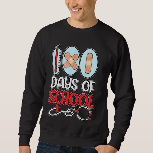 Sudadera Enfermera Escolar 100 Días De Amor Escolar Stethos (Anverso)