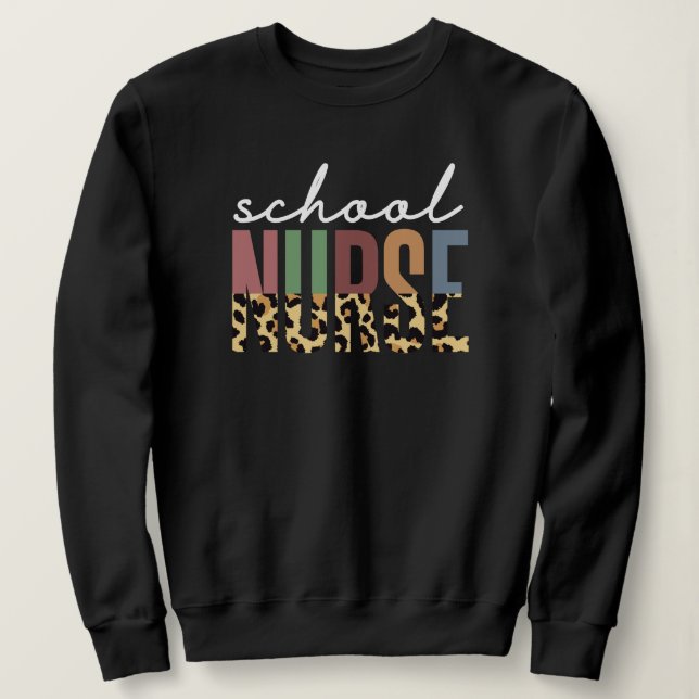 Sudadera Enfermera escolar cheetah Enfermería aprecia los r (Anverso del diseño)