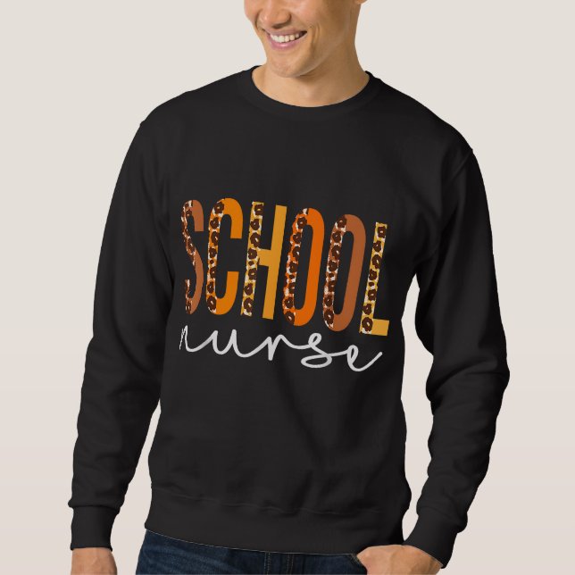 Sudadera Enfermera escolar leopardo Squad Cute Fall otoño g (Anverso)