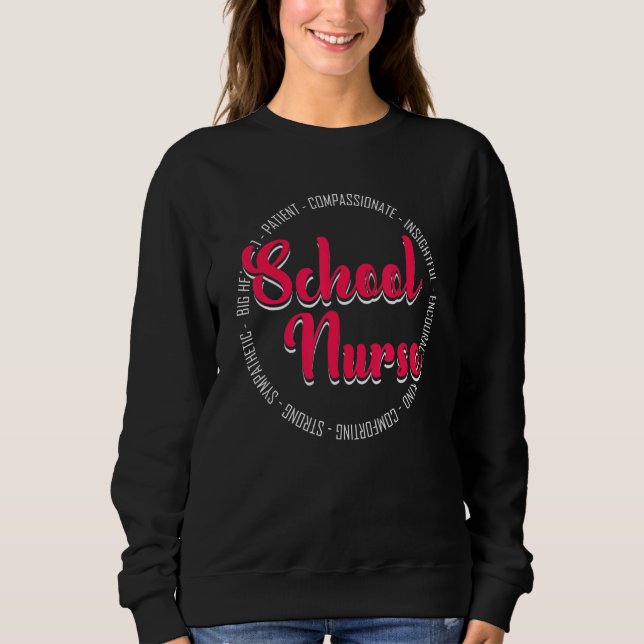 Sudadera Enfermera Escolar Paciente de Gran Corazón Compasi (Anverso)