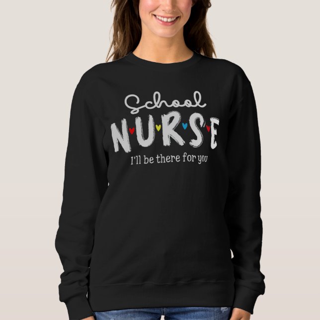 Sudadera Enfermera escolar Plaid Red Love Heart Stethoscope (Anverso)