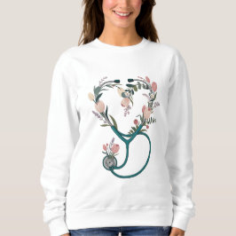 Sudadera Enfermera floral Stethoscope T-Shirt - Pastel suav