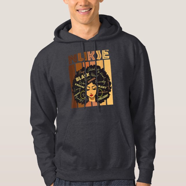 Sudadera Enfermera Fuerte Negra Afro Amor Melanina Ameri Af (Anverso)